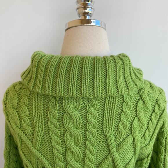 Aran Crafts Sweater Trinity Knot Pull Merino Wool Cable Knit Full Zip Sweater S - Picture 7 of 7